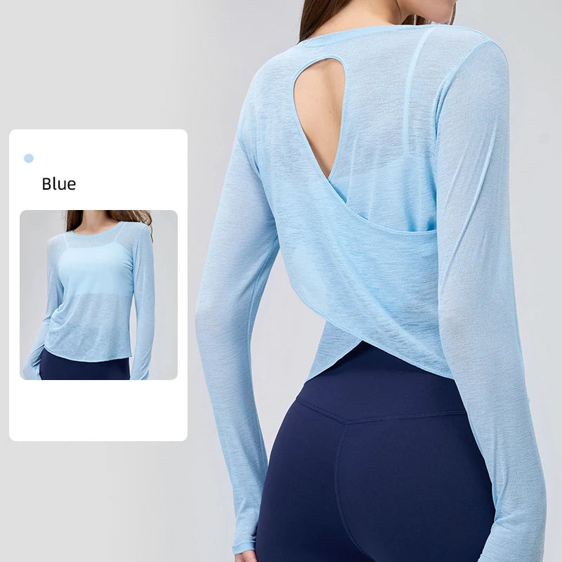 Elevate Crossover Back Long Sleeve Top