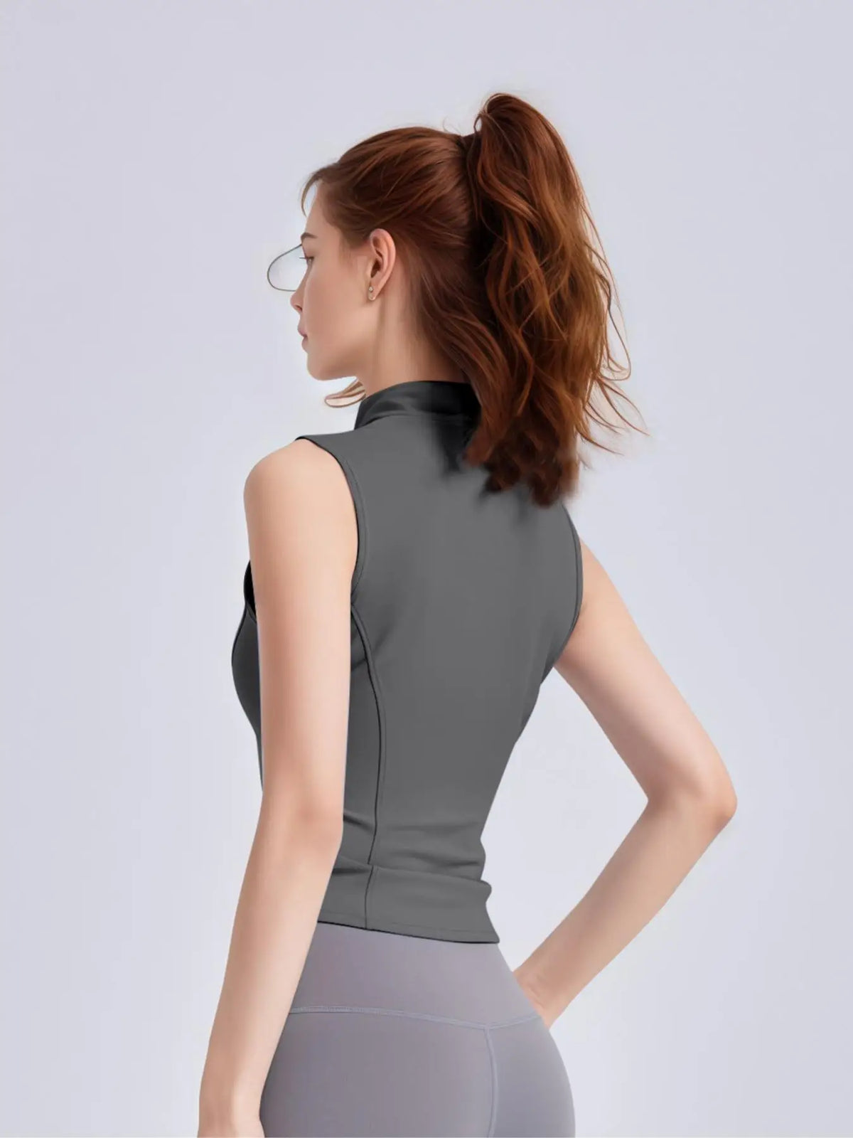 Core Sleeveless Zip Top