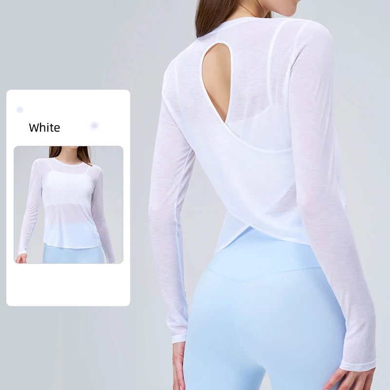 Elevate Crossover Back Long Sleeve Top