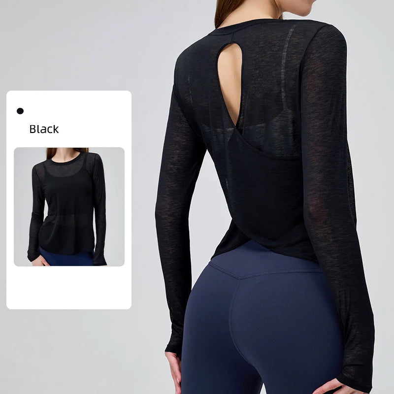 Elevate Crossover Back Long Sleeve Top