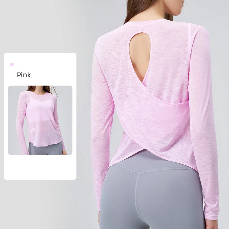 Elevate Crossover Back Long Sleeve Top