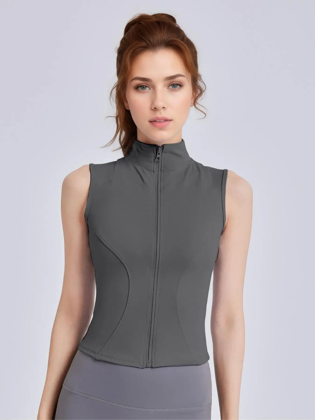 Core Sleeveless Zip Top