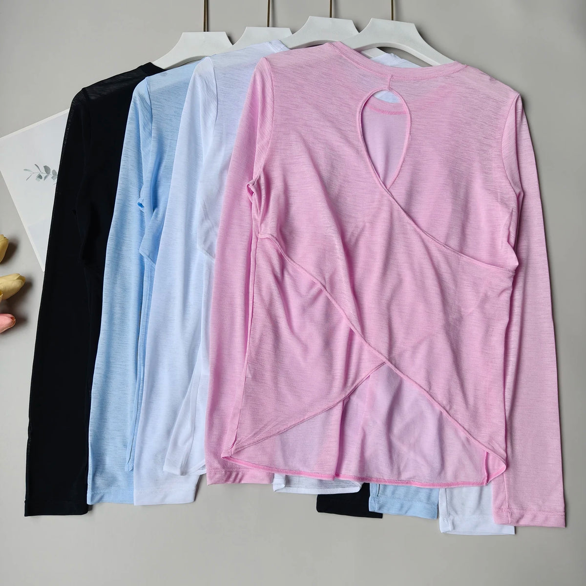 Elevate Crossover Back Long Sleeve Top